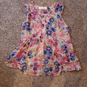 Vintage Havana Sheer Floral Sleeveless Blouse